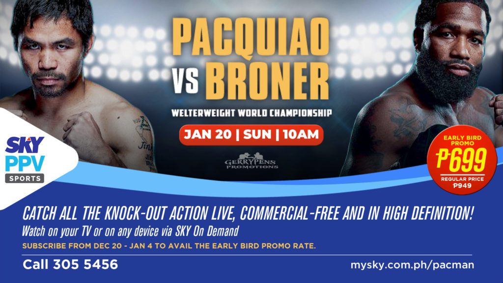 Pacquaio vs.Broner Early Bird Offer